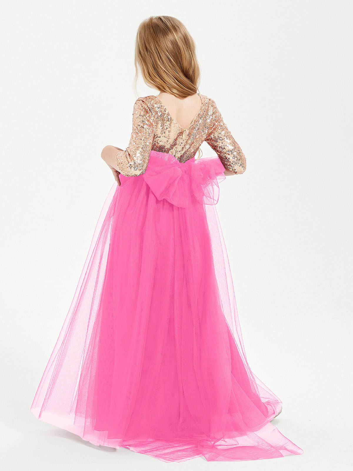 Sparkling Sequined Junior Bridesmaids Gown Azalea